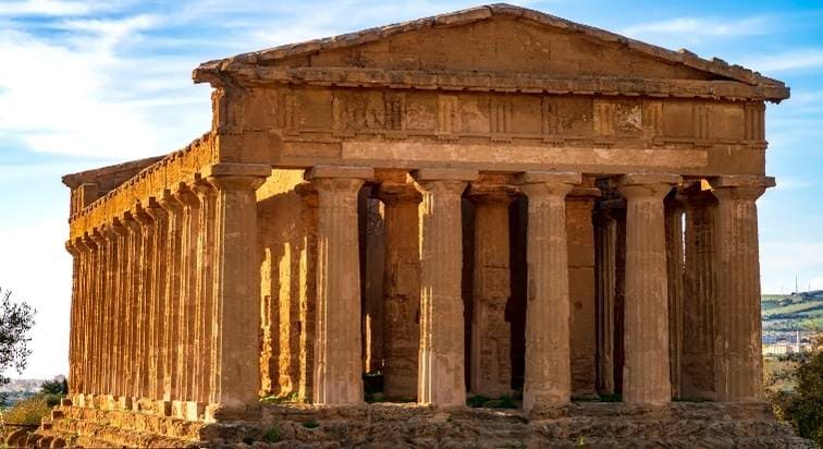 Concordia Temple archaeological site in Agrigento Western Sicily