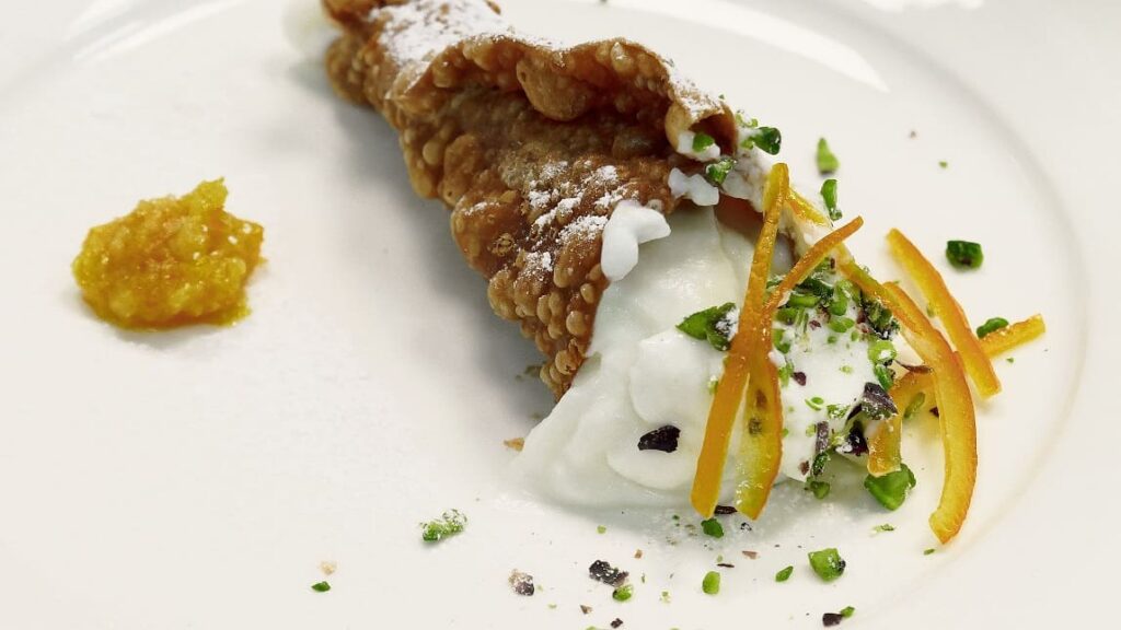 Traditional Cannolo at the Michelin starred restaurant La Madia 