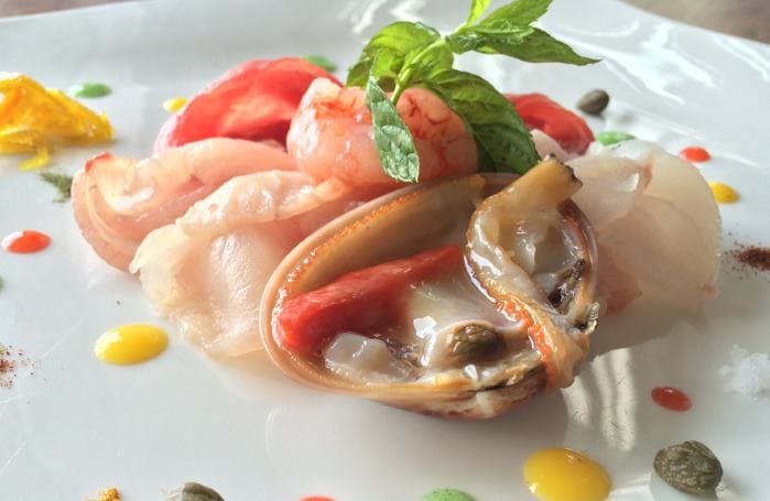 Fish dish at MIchelin restaurant La Capinera